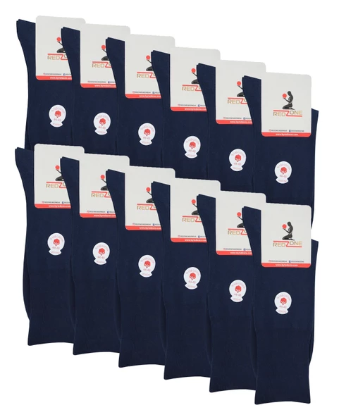 12 Adet Büyük Beden Diyabetik Çorap Lacivert