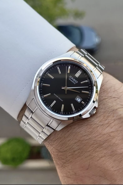 Casio CSISTE49 Kadranı Siyah Kordonu Gümüş Renk Hediye Paketli Erkek Kol Saati - Resim 2