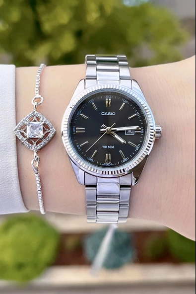 Casio CSISTE61 Rakamları ve Kordonu Gümüş Renk Hediye Paketli Kadın Kol Saati - Resim 2