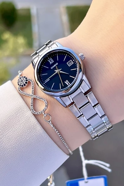 Casio CSISTE70 Kadranı Lacivert Kordonu Gümüş Renk Hediye Paketli Kadın Kol Saati ürün görseli 1
