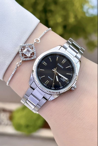 Casio CSISTE61 Rakamları ve Kordonu Gümüş Renk Hediye Paketli Kadın Kol Saati - Resim 4