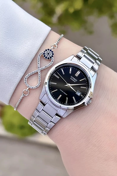 Casio CSISTE62 Kadranı Siyah Kordonu Gümüş Renk Hediye Paketli Kadın Kol Saati - Resim 3