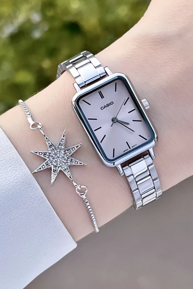 Casio CSISTE74 Kadranı Pembe Kordonu Gümüş Renk Hediye Paketli Kadın Kol Saati - Resim 3