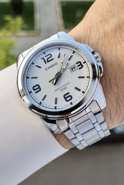 Casio CSISTE51 Kadranı Beyaz Korodnu Gümüş Renk Hediye Paketli Erkek Kol Saati ürün görseli 1