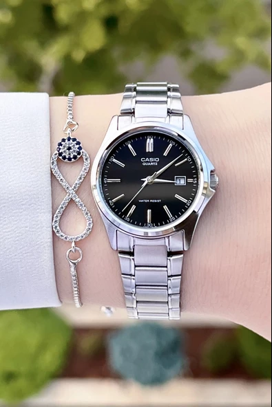 Casio CSISTE62 Kadranı Siyah Kordonu Gümüş Renk Hediye Paketli Kadın Kol Saati - Resim 2