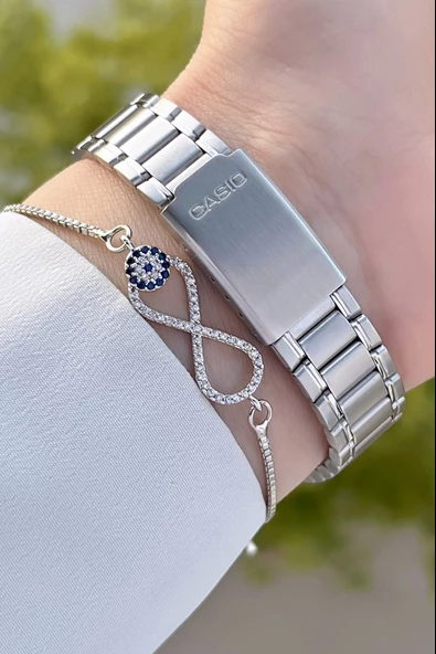 Casio CSISTE62 Kadranı Siyah Kordonu Gümüş Renk Hediye Paketli Kadın Kol Saati - Resim 5