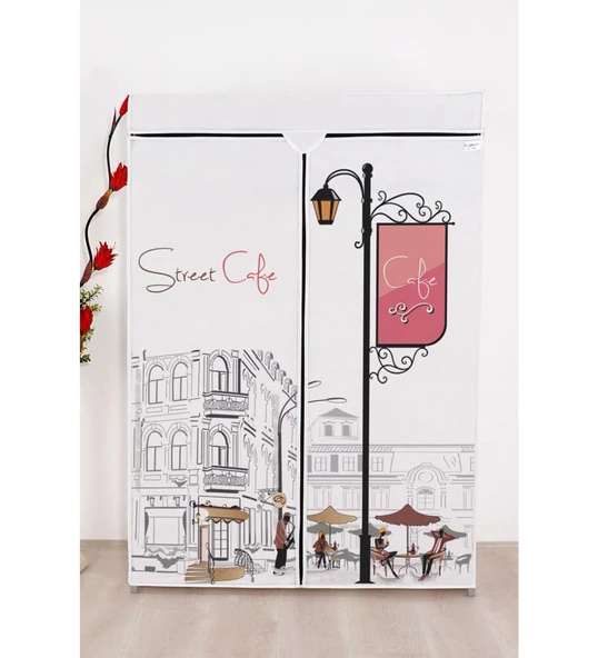Basic Çelik Profilli Portatif Bez Dolap Cafe