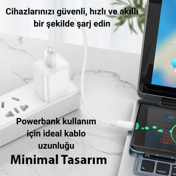 Coofbe Super Şarj 0.25cm 27W Type-C Şarj Kablosu Kısa Powerbank Kablosu Ultra Hızlı Şarj Kablosu - 3