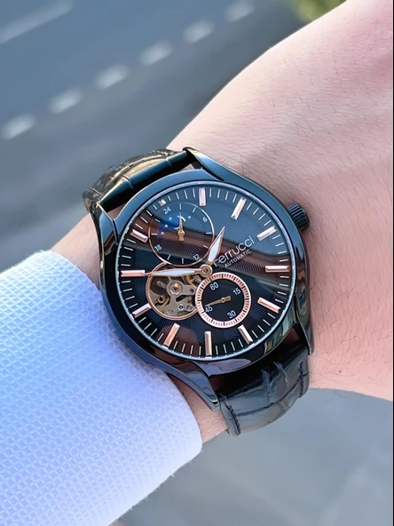 Ferucci Otomatik Ay/Güneş Kadran Özellikli 30 Mt Suya Dayanıklı Erkek Kol Saati EFC.03343.06 - Resim 3