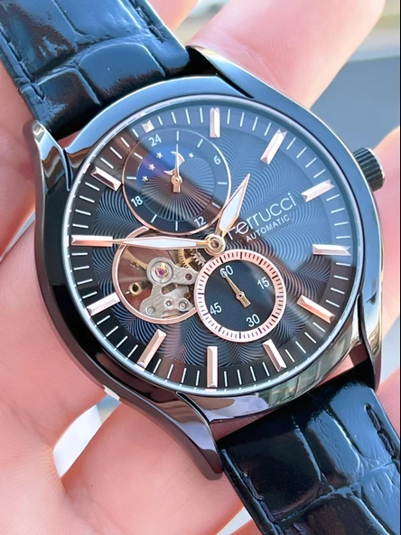 Ferucci Otomatik Ay/Güneş Kadran Özellikli 30 Mt Suya Dayanıklı Erkek Kol Saati EFC.03343.06 - Resim 2