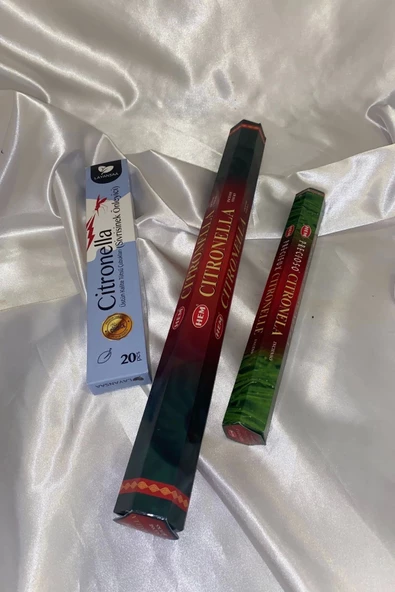 Sivrisinek Önleyici Citronella Çubuk Tütsü Seti 3*20 Çubuk Oda Ve Bahçe Boyu ürün görseli