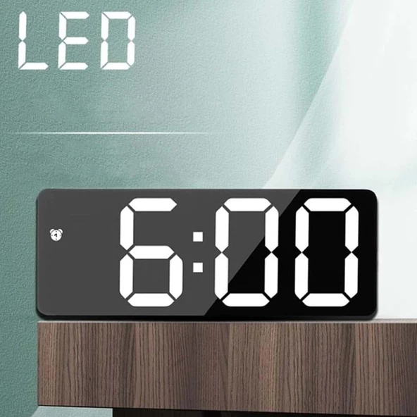 Alfalink LED Dijital Masa Saati Termometre Alarm - 2