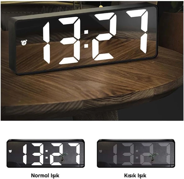 Alfalink LED Dijital Masa Saati Termometre Alarm - 3