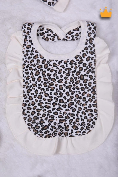 Babyhola Leopar Desen Kız Bebek Yenidoğan 8'li Tulum Seti 0-3 Ay Hediyelik Hastane Çıkışı 5016 - 10