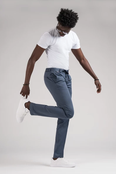 Ecer Slimfit Beli Yarım Lastikli Ve İplikli Gofre Kumaş Yazlık Jogger Pantolon - 8