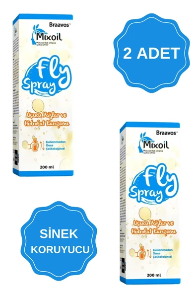 Braavos 2 Adet MixOil fly Sprey Uçucu Yağ Karışımı 200 Ml Sinek Koruyucu