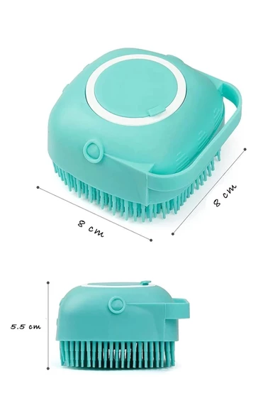 Şampuan Hazneli Kedi Ve Köpek Evcil Hayvan Yıkama Fırçası Silikon Evcil Hayvan Banyo Lifi 1 Adet - Resim 6