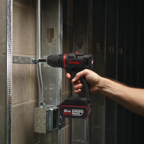Kress Kua71 20Volt/4.0Ah Li-İon Çift Akülü Kömürsüz Profesyonel Şarjlı Matkap - 8
