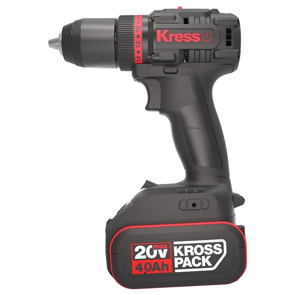 Kress Kua71 20Volt/4.0Ah Li-İon Çift Akülü Kömürsüz Profesyonel Şarjlı Matkap - 2