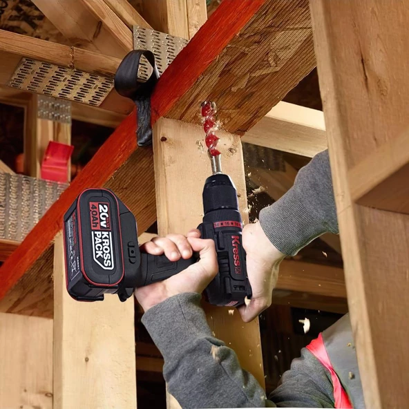 Kress Kua71 20Volt/4.0Ah Li-İon Çift Akülü Kömürsüz Profesyonel Şarjlı Matkap - 3