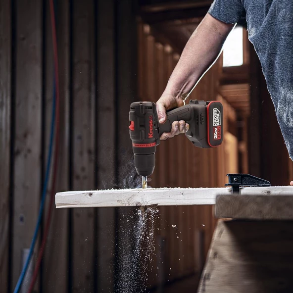 Kress Kua71 20Volt/4.0Ah Li-İon Çift Akülü Kömürsüz Profesyonel Şarjlı Matkap - 6