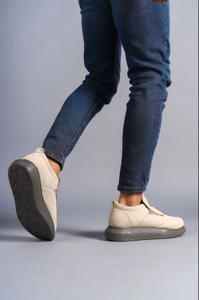 Hippo Bağcıksız Süet Erkek Günlük Sneaker Ayakkabı GT Bej - 3