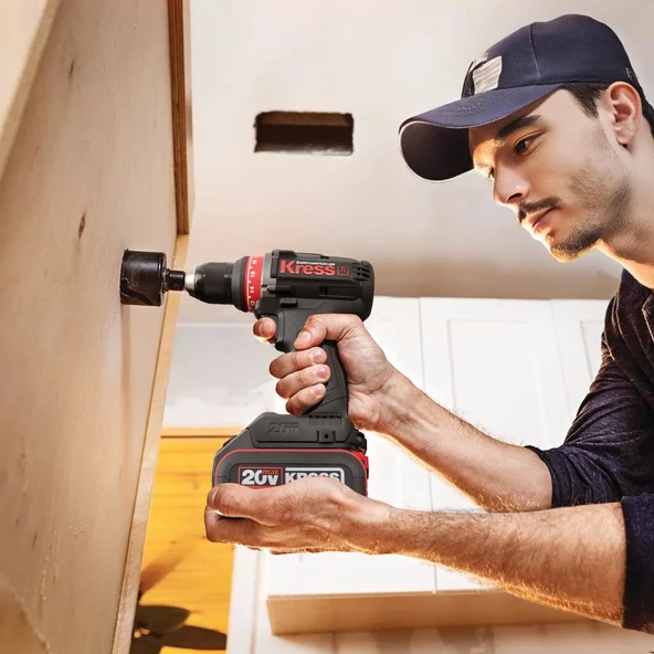 Kress Kua72.1 20Volt/4.0Ah Li-İon Çift Akülü Kömürsüz Profesyonel Şarjlı Matkap - 6