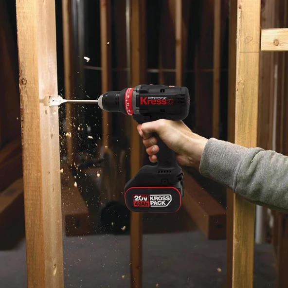 Kress Kua72.1 20Volt/4.0Ah Li-İon Çift Akülü Kömürsüz Profesyonel Şarjlı Matkap - 7