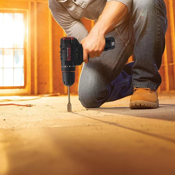 Kress Kuc12 12Volt/2.0Ah Li-İon Çift Akülü Kömürsüz Profesyonel Şarjlı Darbeli Matkap - 11