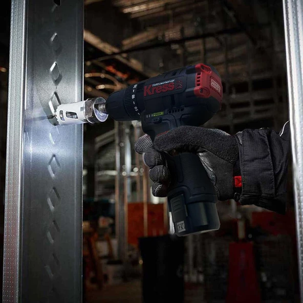 Kress Kuc12 12Volt/2.0Ah Li-İon Çift Akülü Kömürsüz Profesyonel Şarjlı Darbeli Matkap - 9
