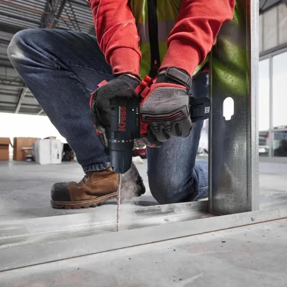 Kress Kuc12 12Volt/2.0Ah Li-İon Çift Akülü Kömürsüz Profesyonel Şarjlı Darbeli Matkap - 7