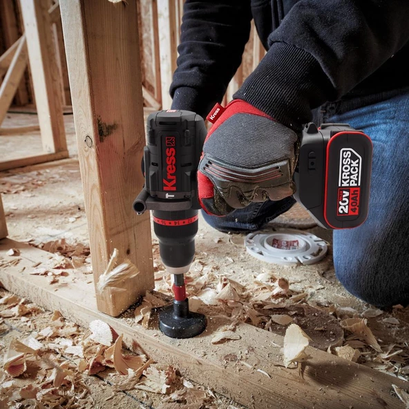 Kress Kuc35 20Volt/4.0Ah Li-İon Çift Akülü Kömürsüz Profesyonel Şarjlı Darbeli Matkap - 10