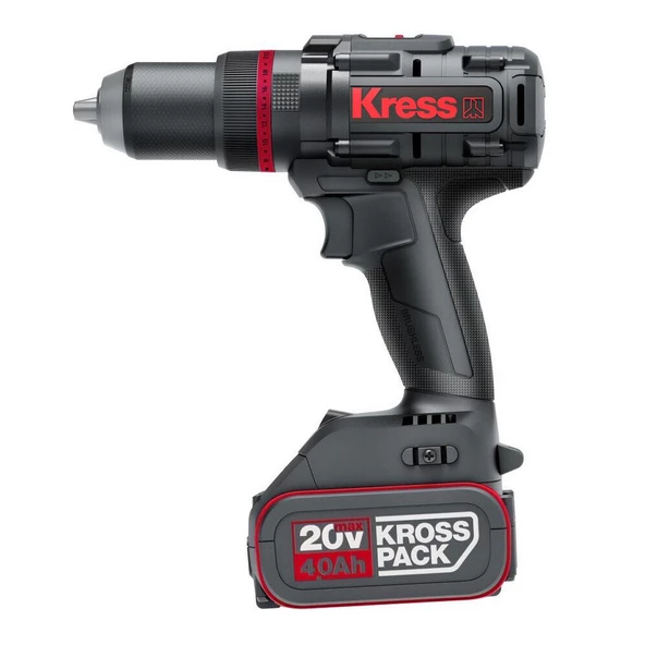 Kress Kuc35 20Volt/4.0Ah Li-İon Çift Akülü Kömürsüz Profesyonel Şarjlı Darbeli Matkap - 2
