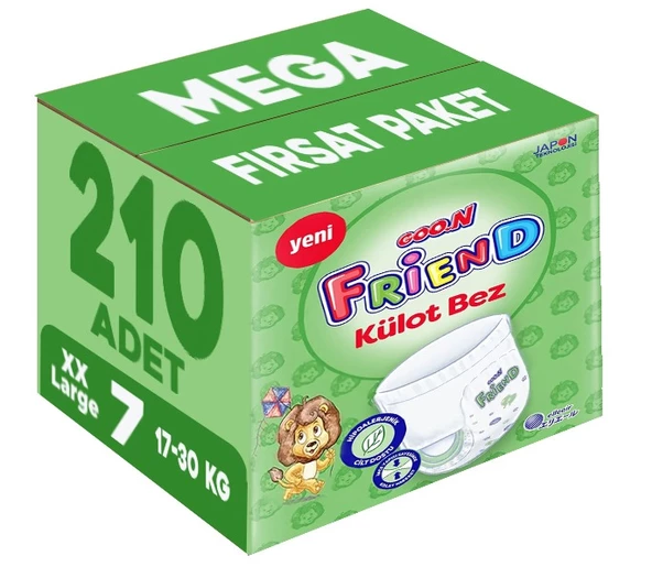 Goon Friend Külot Bebek Bezi Beden:7 (17-30KG) XX Large 210 Adet Mega Fırsat Pk