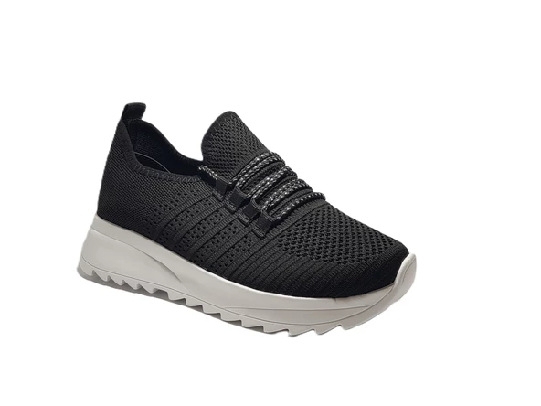 Lommax 2302 Siyah-Beyaz Kadın Günlük Sneakers