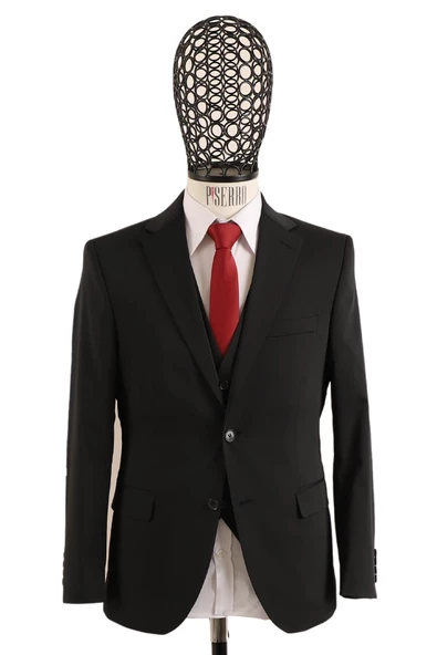 Yelekli Takım Elbise Slim Fit - 3