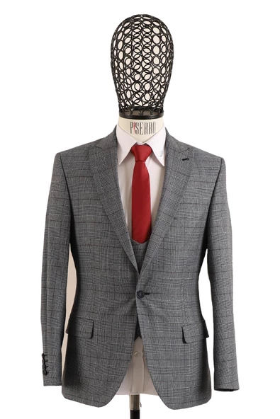 Regular Fit Yelekli Takım - 3