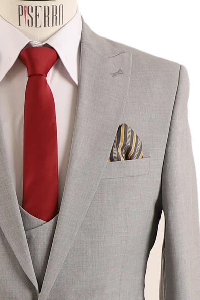 Yelekli Takım Elbise Slim Fit - 6