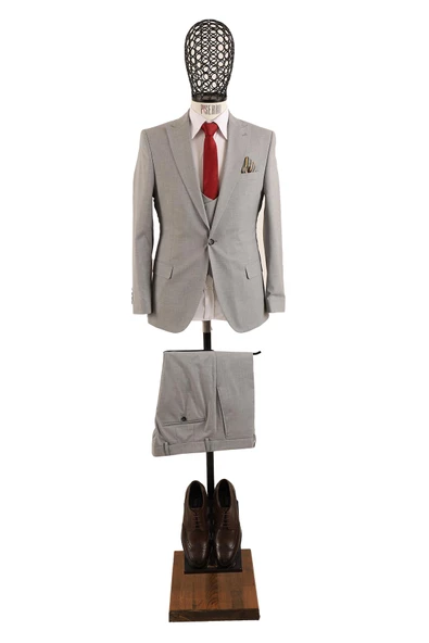Yelekli Takım Elbise Slim Fit - 3