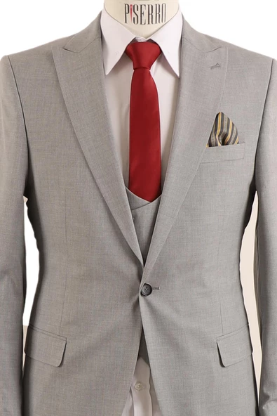 Yelekli Takım Elbise Slim Fit - 5