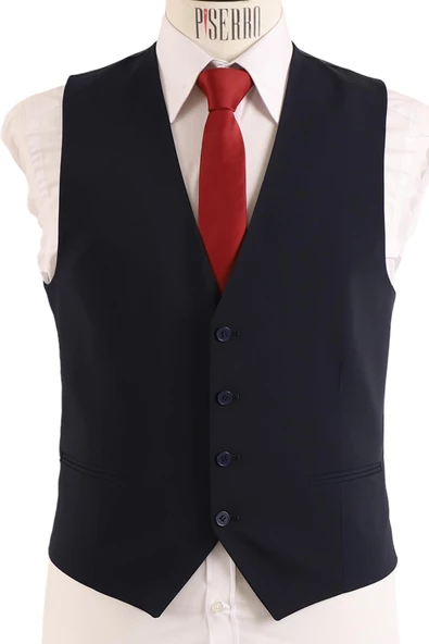 Yelekli Takım Elbise Slim Fit - 6