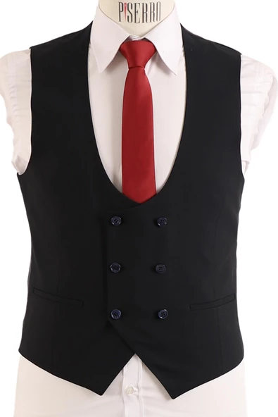 Yelekli Takım Elbise Slim Fit - 7