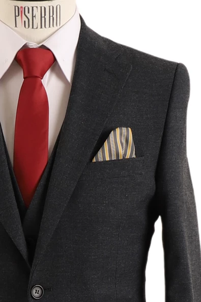 Yelekli Takım Elbise Slim Fit - 5