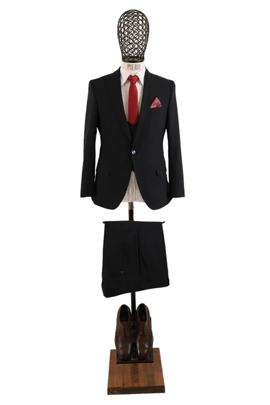 Yelekli Takım Elbise Slim Fit - 2