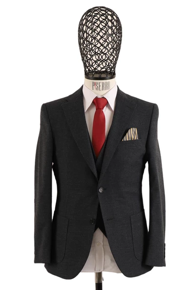Yelekli Takım Elbise Slim Fit - 3
