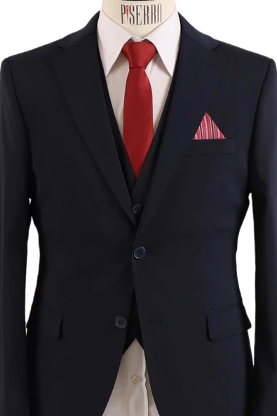 Yelekli Takım Elbise Slim Fit - 4