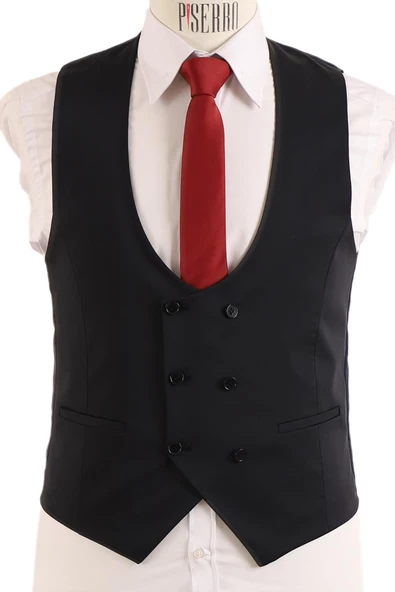 Slim Fit Yelekli Takım Elbise - 6