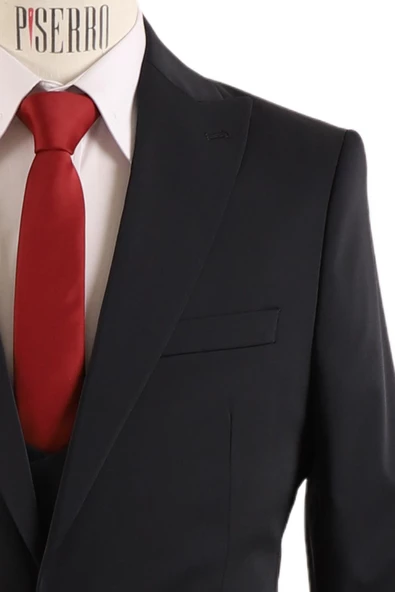 Slim Fit Yelekli Takım Elbise - 5