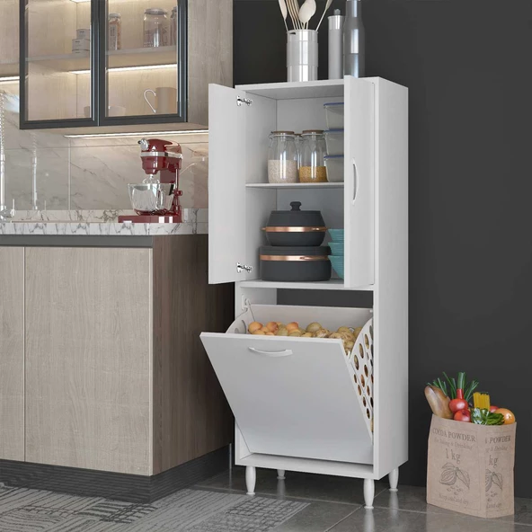 MODİLAYN Gamzem MUTFAK 55x138 cm Mutfak Erzak Kiler Depolama Düzenleyici Dolabı - 2