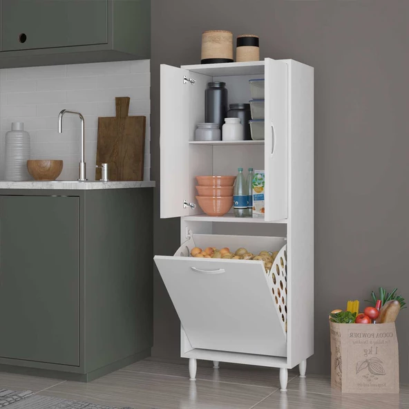 MODİLAYN Gamzem MUTFAK 55x138 cm Mutfak Erzak Kiler Depolama Düzenleyici Dolabı - 3